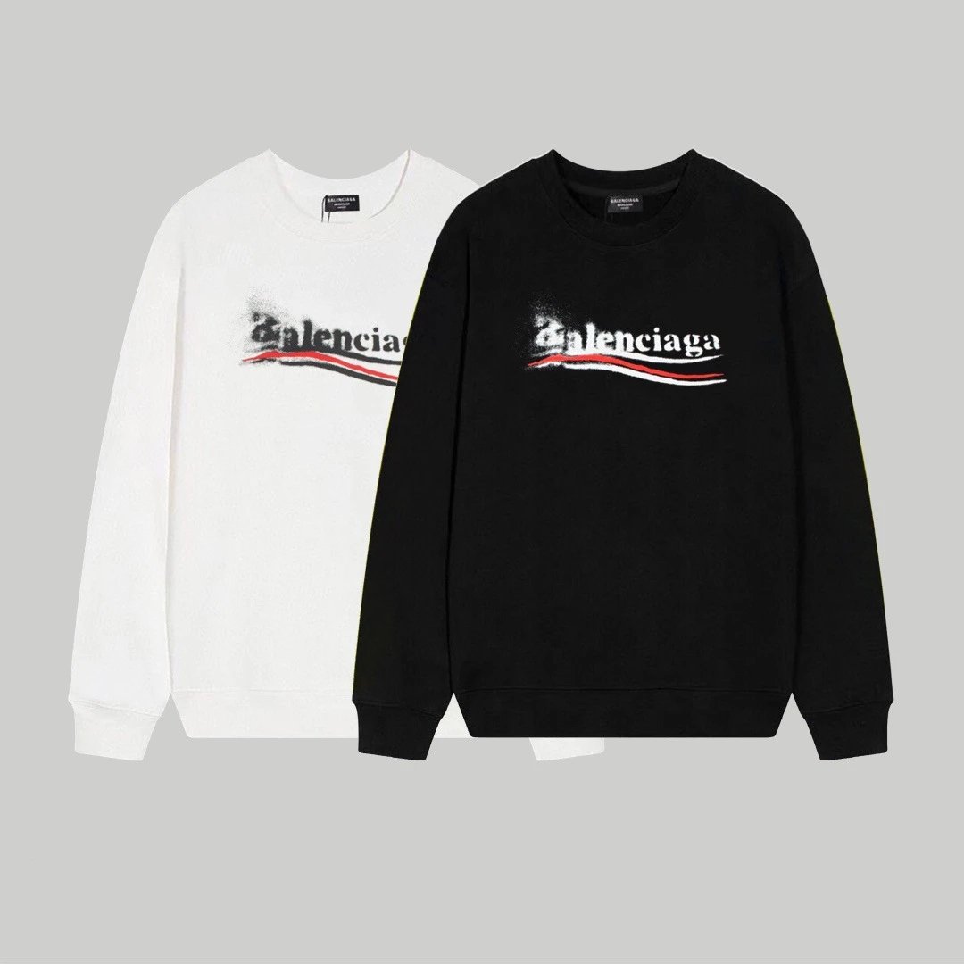 Balenciaga Logo Print Black Hoodie - 35