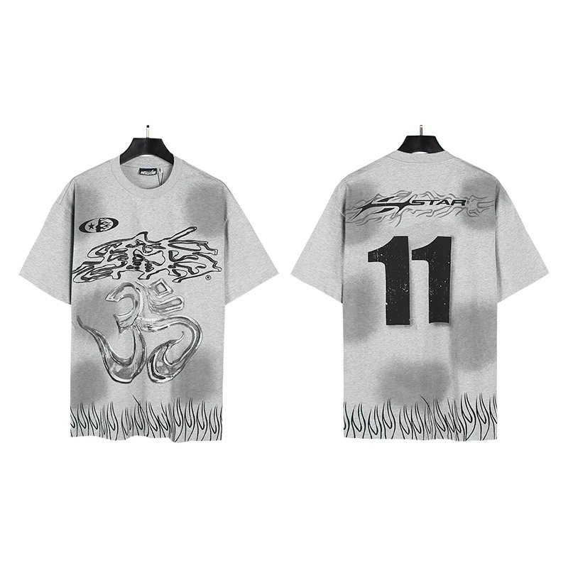 Hell Star Wash Print Casual Short-Sleeve Shorts Set photo 4