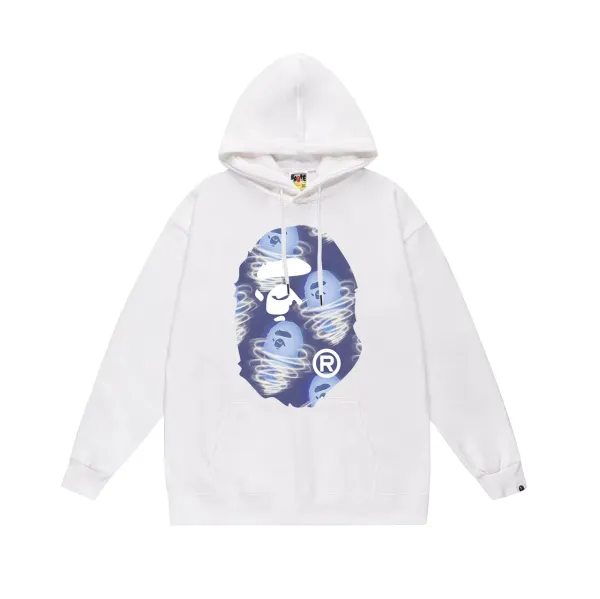 A Bathing Ape x Bapesta Ghost Swirl White Hoodie - 1