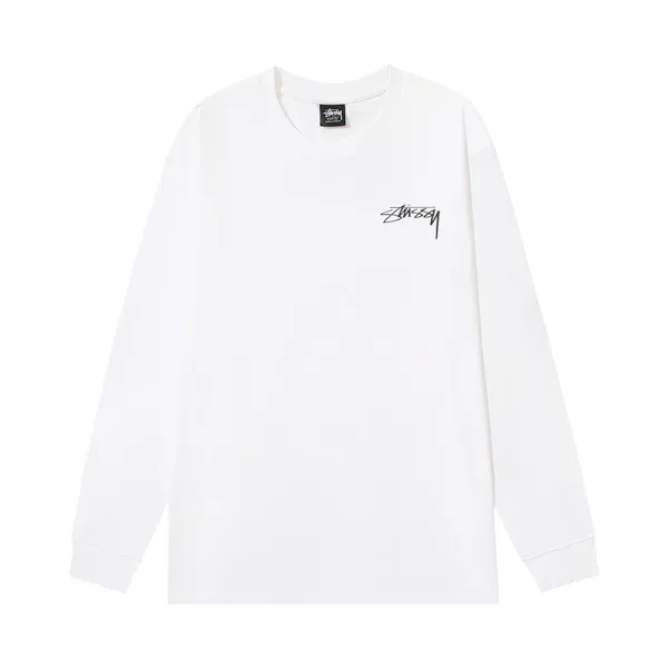 Stüssy Classic Logo Long Sleeve T-Shirt White - 1