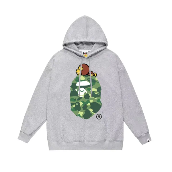 A Bathing Ape x Bapesta Monkey Camo Hoodie Gray - 1