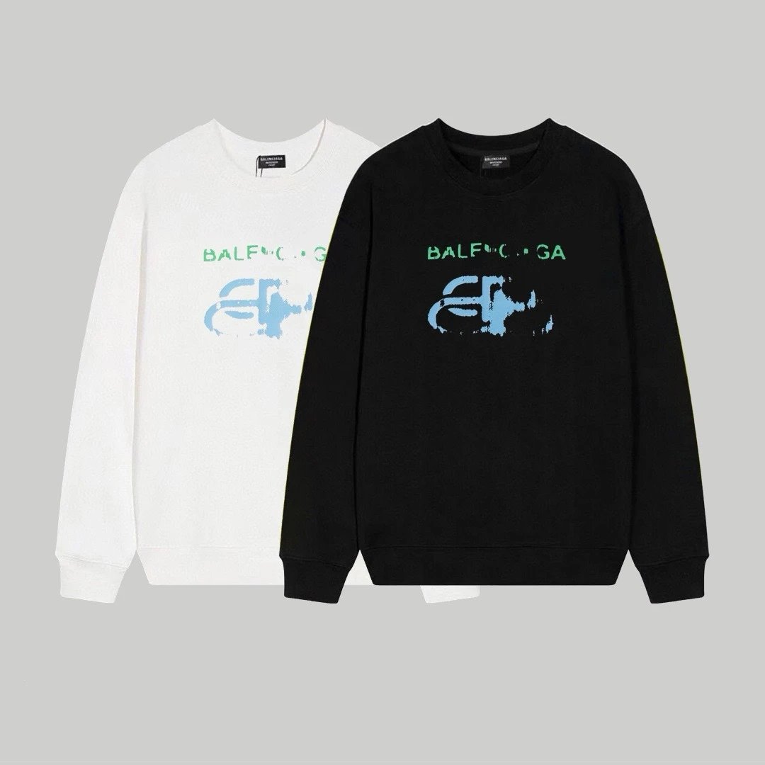Balenciaga Logo Print Black Hoodie - 45