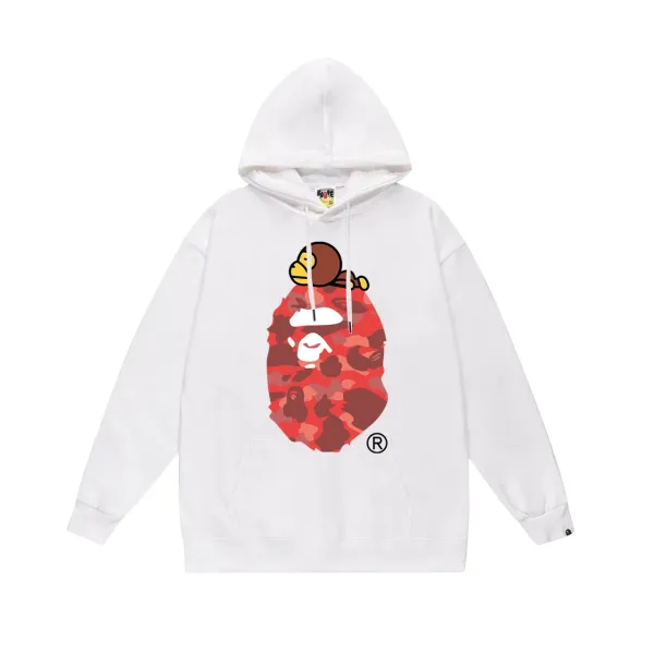 A Bathing Ape x Bapesta Red Camo Ape Head Hoodie - 1