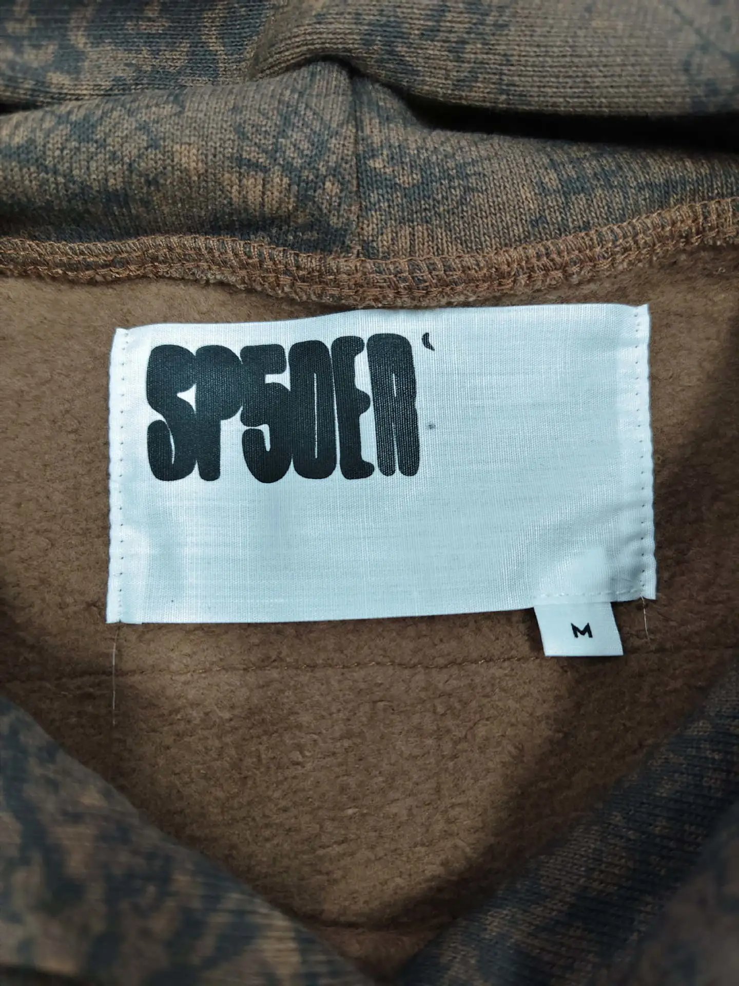 Spöder Distressed Brown Tie-Dye Hoodie with Orange Logo Print - 9
