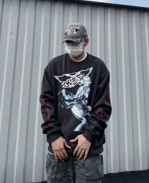Ziggy Stardust x Aerosmith Graphic Hoodie Black - 1