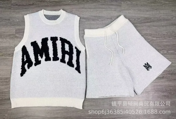 Amiri Knit Vest and Shorts Set White - 1