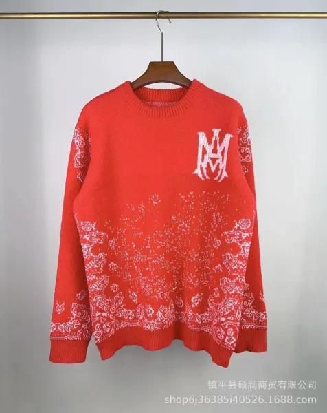 MM6 Maison Margiela Knit Sweater Red Floral Intarsia - 1