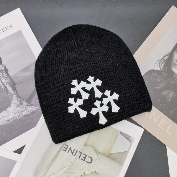Chrome Hearts Five Crosses Black Beanie - 7