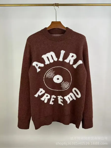 Amiri Preemo Vinyl Record Knit Sweater Brown - 1
