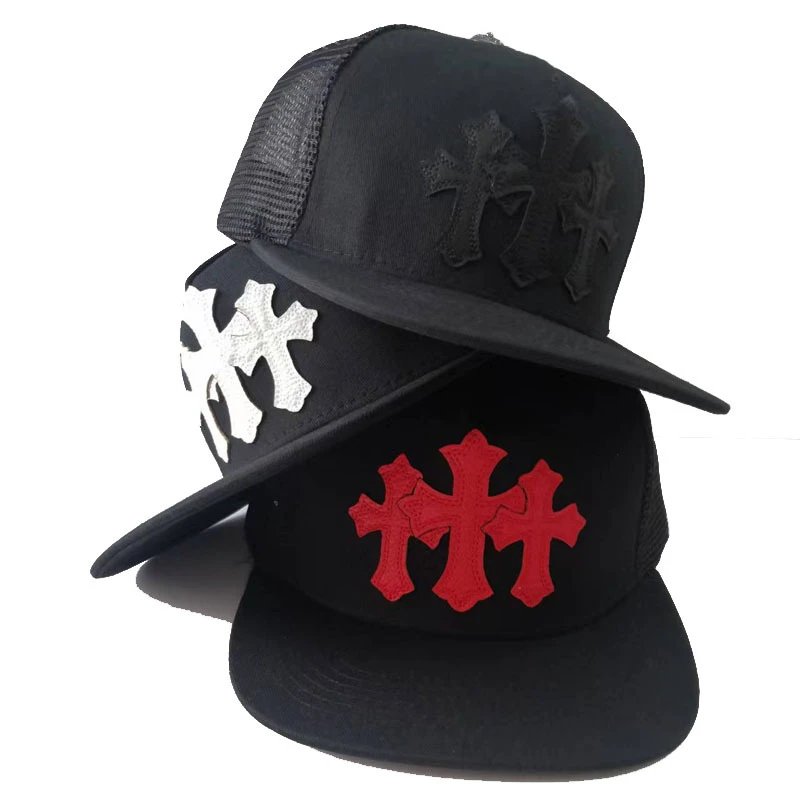 Chrome Hearts Triple Cross Pink and White Trucker Hat - 3