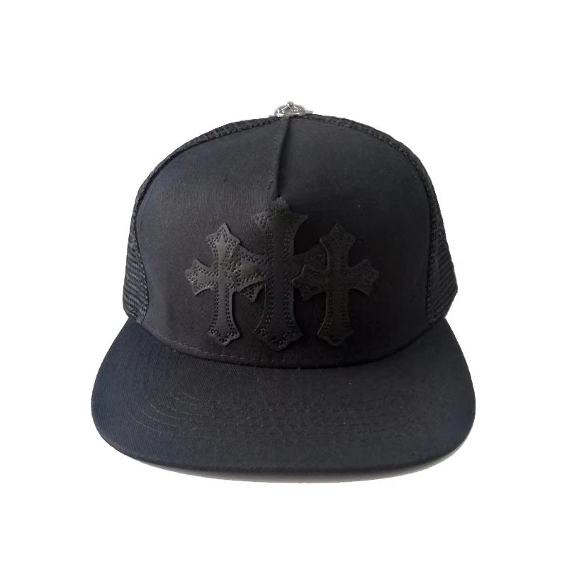 Chrome Hearts Triple Cross Pink and White Trucker Hat - 4