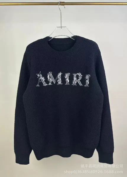 Amiri Embroidered Logo Knit Sweater Black - 1