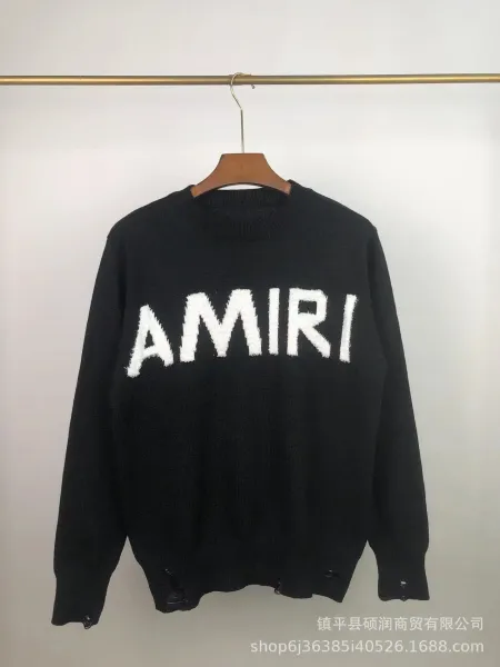 Amiri Logo Knit Sweater Black - 1