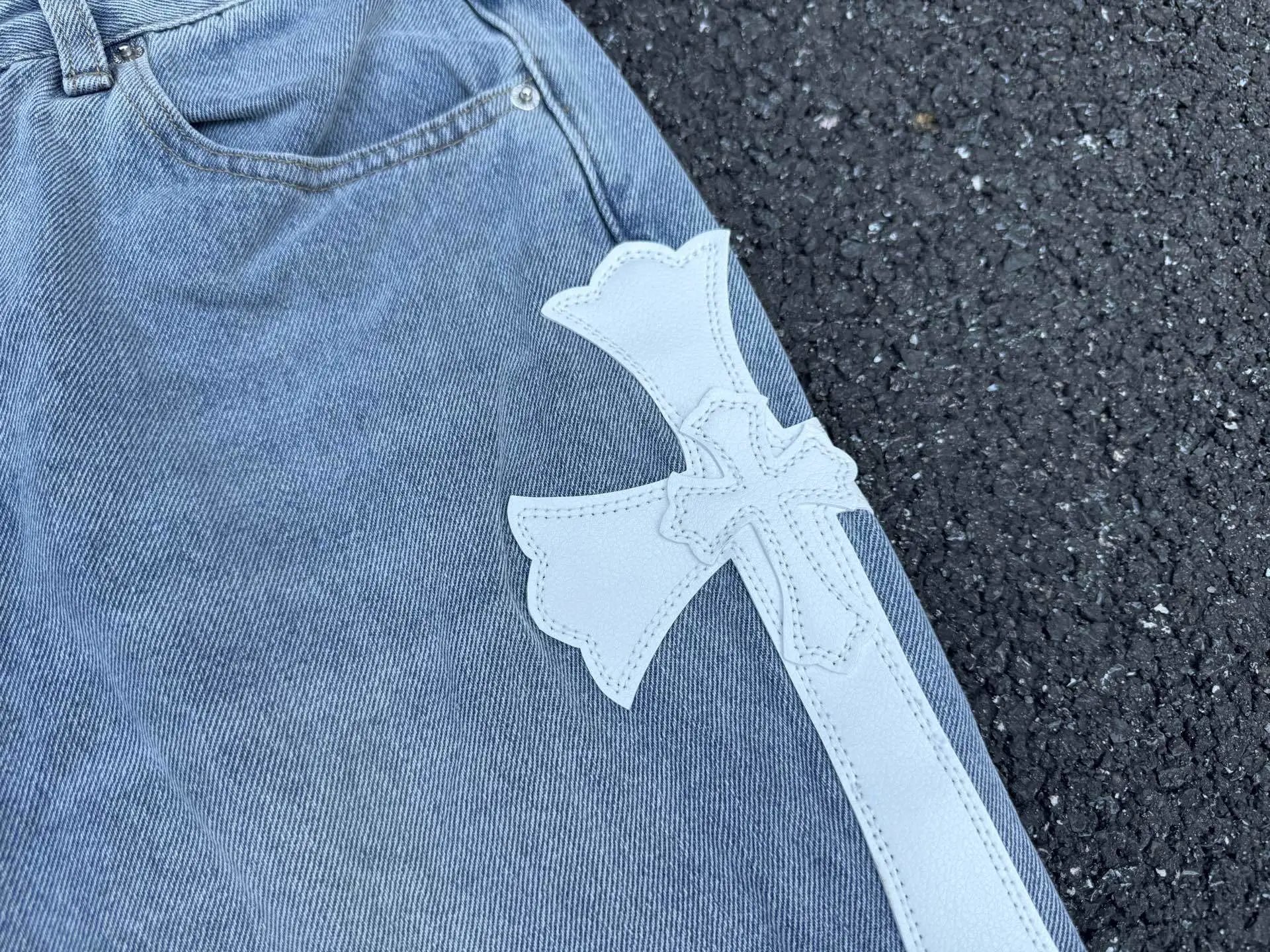 Off-White x Denim Patchwork Flared Jeans Multicolor - 20