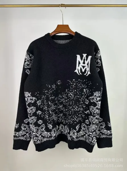 MM6 Maison Margiela Knit Sweater Black Floral Intarsia Sweater - 1