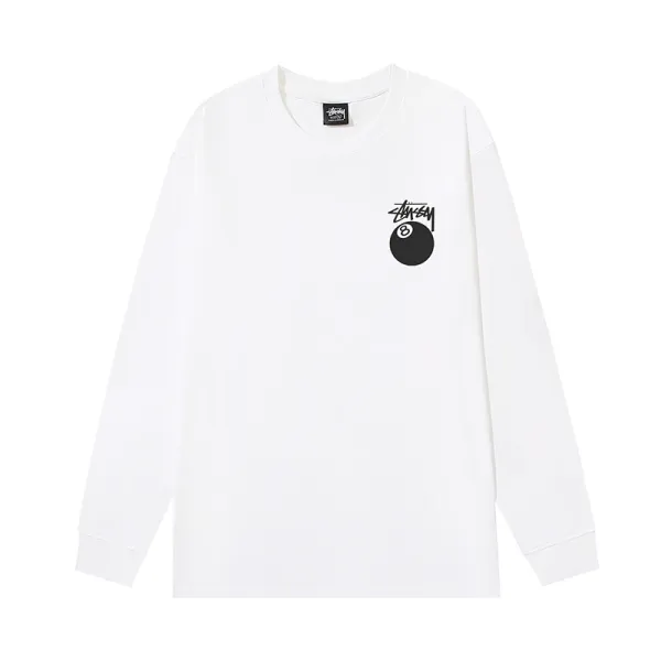 Stüssy 8-Ball Long Sleeve T-Shirt White - 1