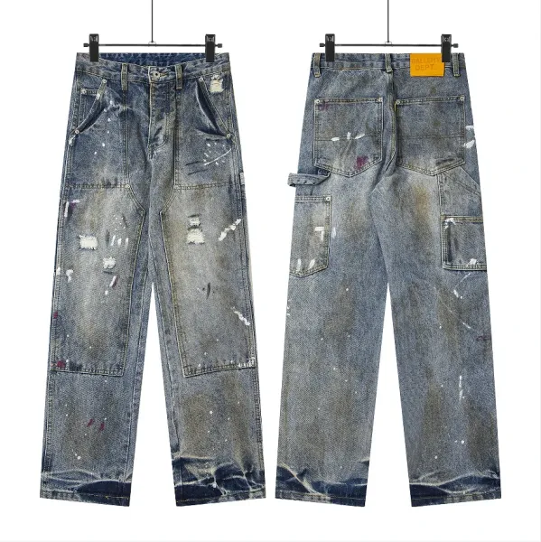 Gallery Dept. Paint-Splatter Workwear Jeans Blue - 1