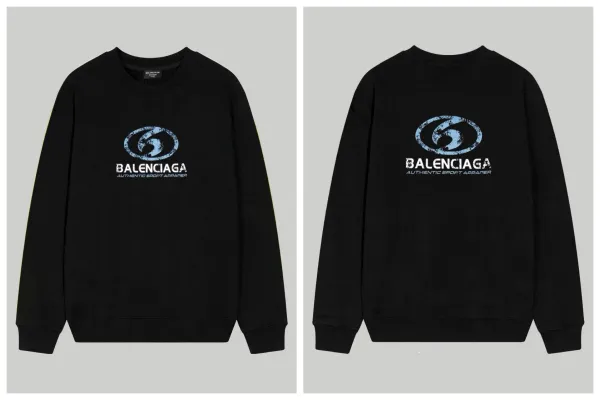Balenciaga Authentic Sport Appareil Logo Hoodie Black - 1