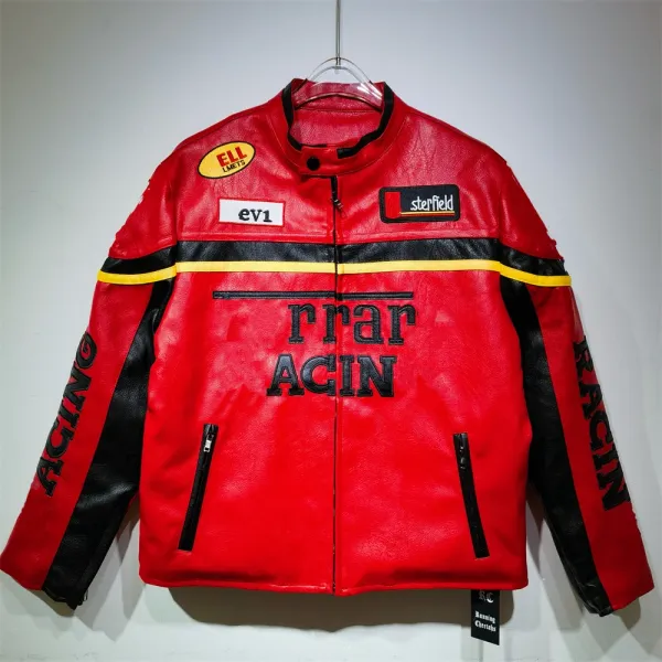 ACIN Racing Leather Jacket Red/Black - 1