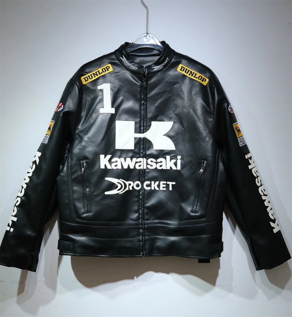 Kawasaki x Rocket Racing Leather Jacket Black - 1