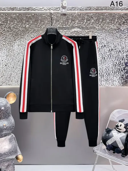 Moncler Tracksuit Black Red White Striped Tracksuit - 1
