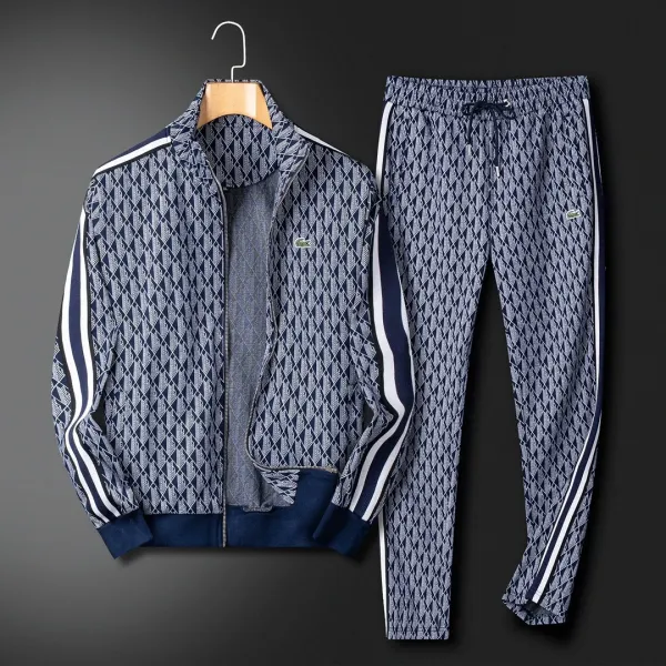 Lacoste Patterned Tracksuit Navy Blue - 1