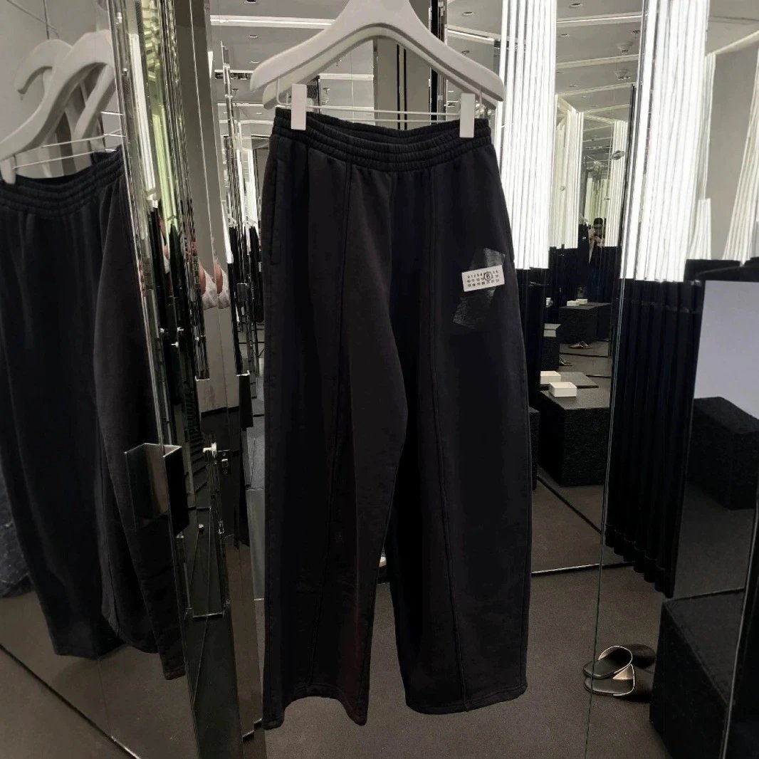 Tape Digit Print Loose Casual Straight Sweatpants