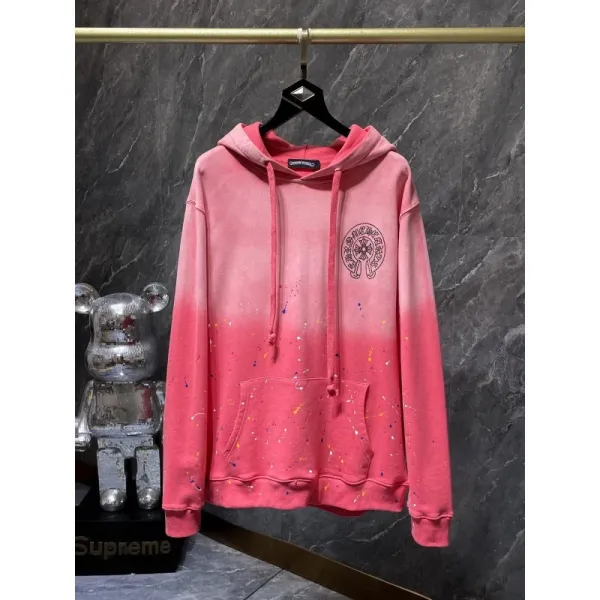 Chrome Hearts x Supreme Gradient Pink Splatter Hoodie - 1