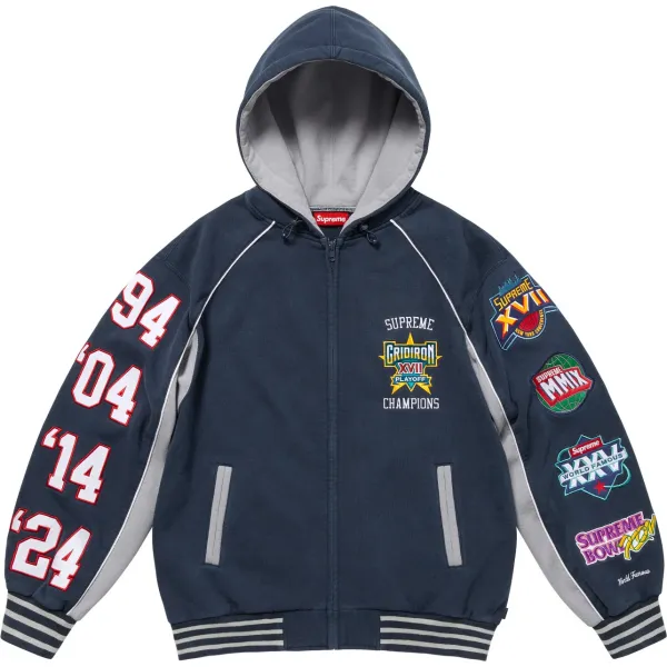 Supreme Gridiron XVII Playoff Champions Hooded Jacket Navy - 1