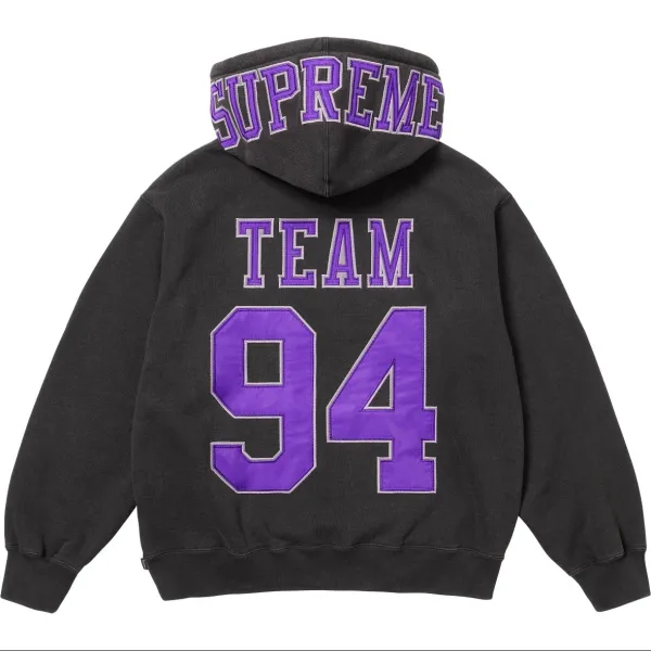 Supreme Team 94 Purple Embroidered Hoodie - 1