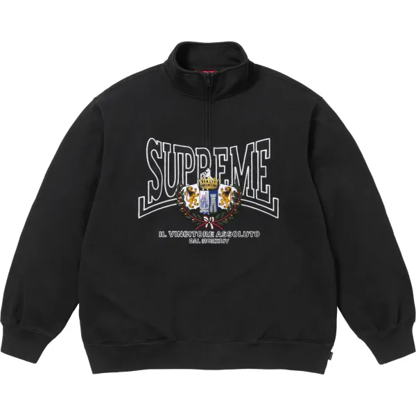 Supreme Crest Half-Zip Sweatshirt Black - 1