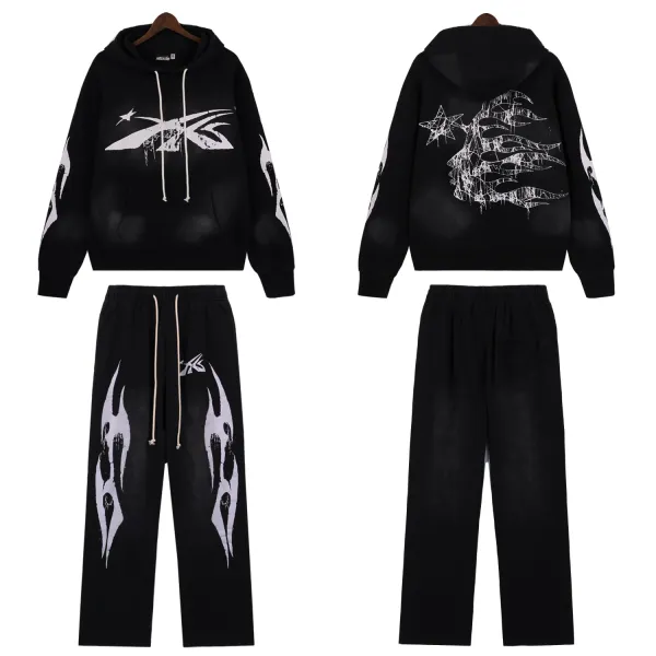 Hellstar Flame Logo Sweatpants Black - 7