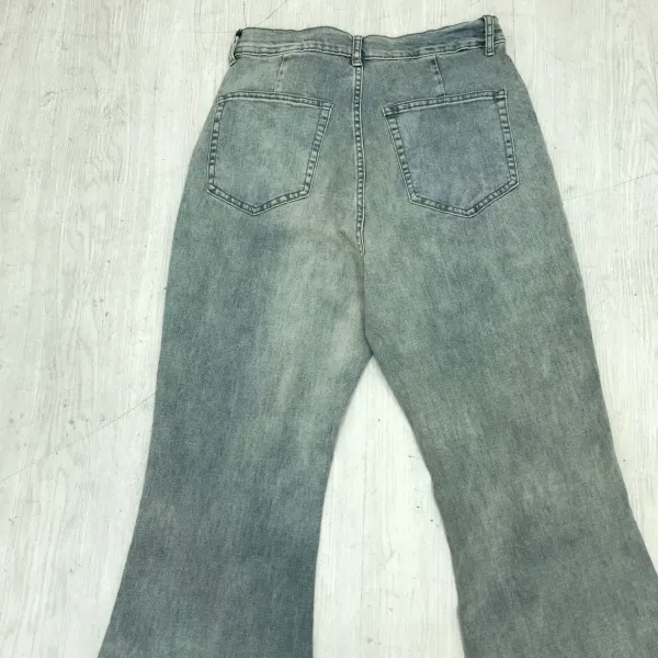 Off-White Flared Jeans Olive Green with Black Stripe - 40
