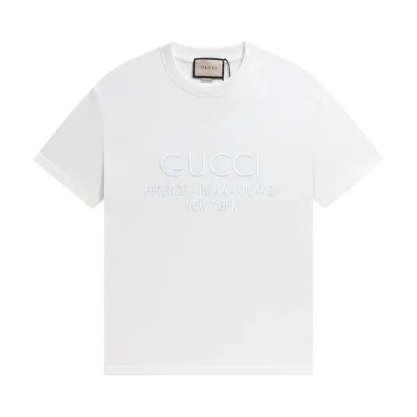 Gucci Cities Embroidered White T-Shirt - 1