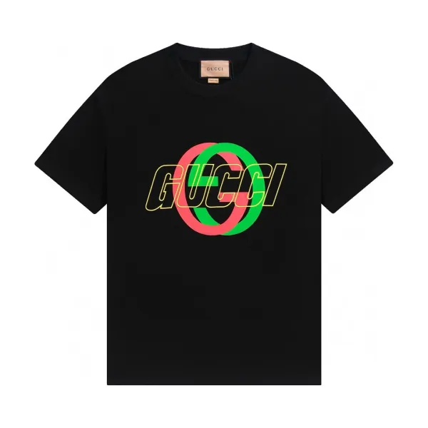 Gucci Interlocking Logo Print Black T-Shirt - 1