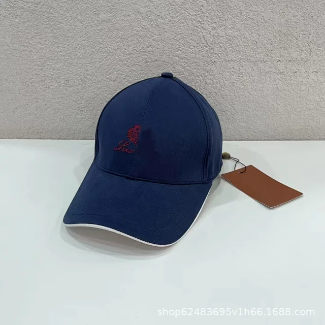 Unbranded Hats Embroidered baseball cap with contrast brim piping product detail image 14