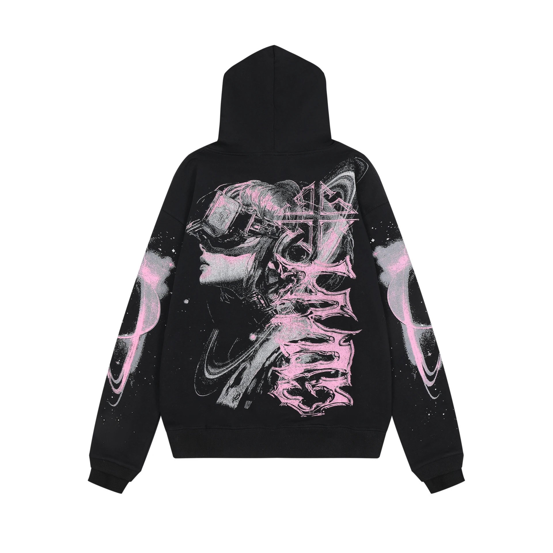 Guapi Cyberpunk Queen Black Pink Graphic Hoodie - 16