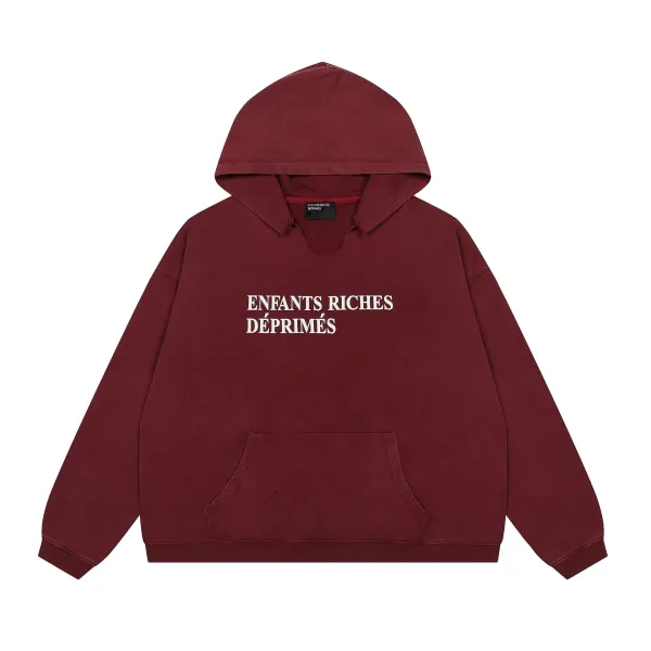 Enfants Riches Déprimés Logo Hoodie Burgundy - 1