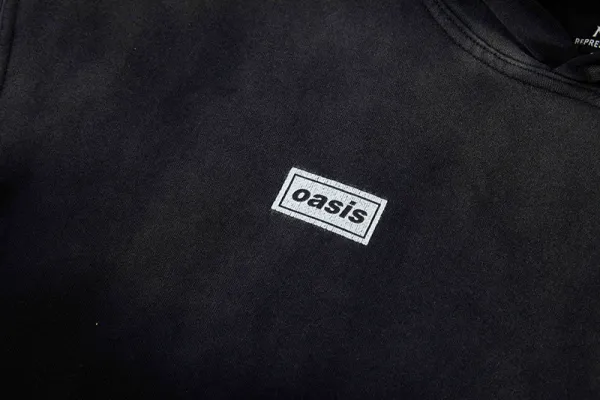 Oasis x Represent Distressed Black Hoodie - 5