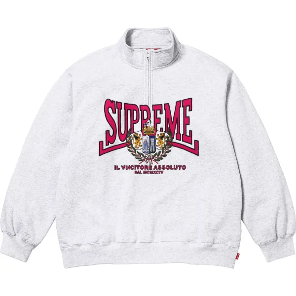 Supreme Crest Half-Zip Sweatshirt Gray - 1