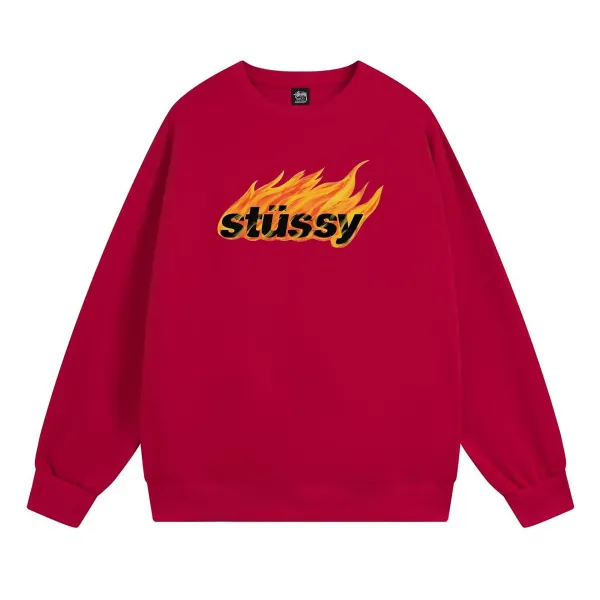 Stussy Flame Logo Crewneck Sweatshirt - 4