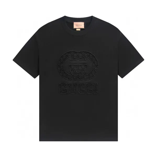 Gucci GG Embossed Black T-Shirt - 1