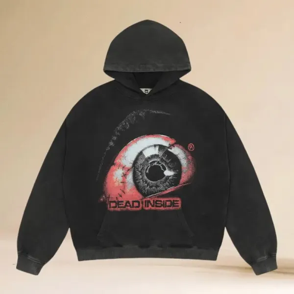 Dead Inside Graphic Hoodie Black - 1