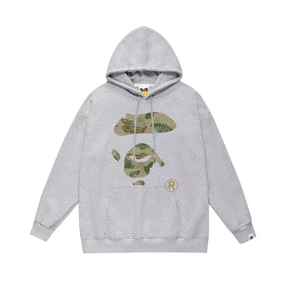 A Bathing Ape Camo Ape Head Hoodie Gray - 1