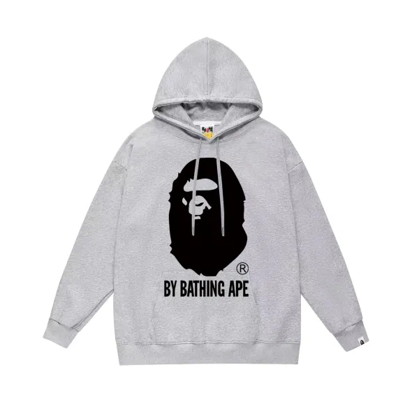 A Bathing Ape Big Ape Head Graphic Hoodie Gray - 1