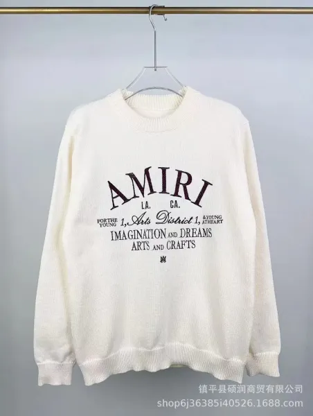 Amiri Arts District Crewneck Sweater White - 1