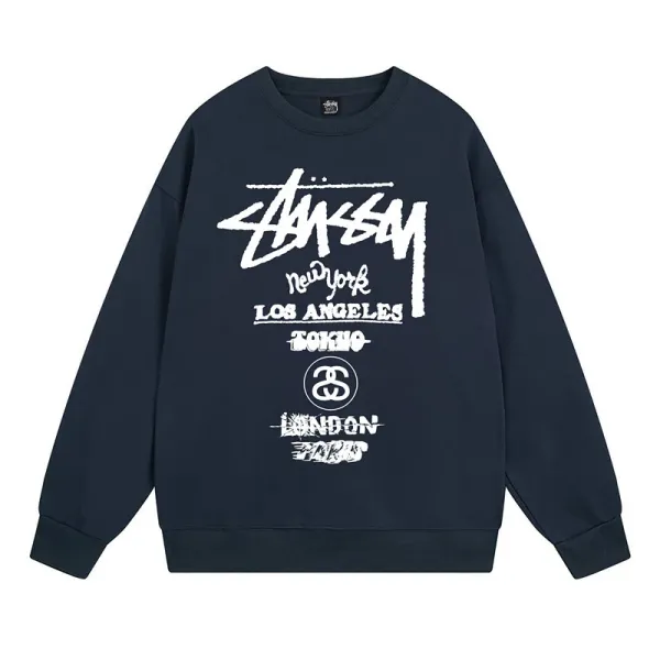 Stüssy World Tour Navy Hoodie - 1