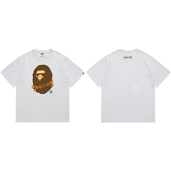A Bathing Ape x Peanuts BAPESTA Graphic T-Shirt Gray - 1