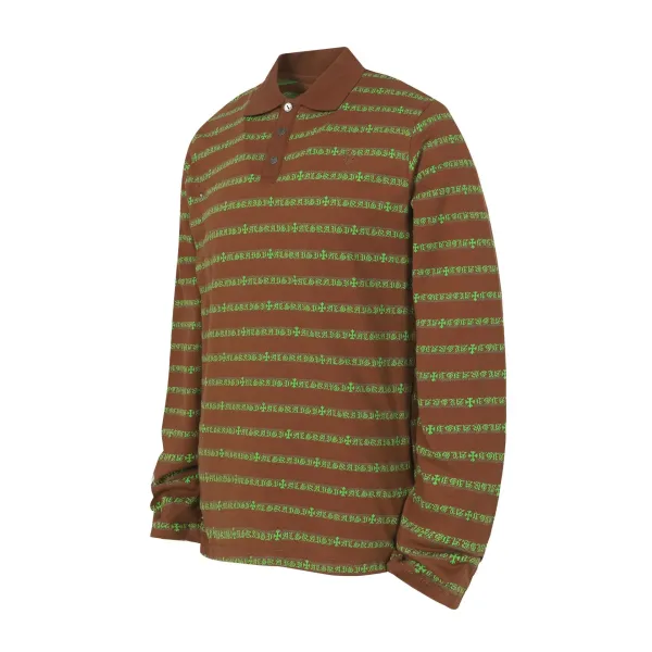 Off-White™ Repeating Arrow Pattern Brown Polo - 1