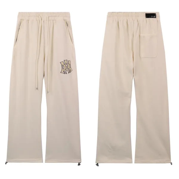 Amiri Logo-Embroidered Beige Sweatpants - 1